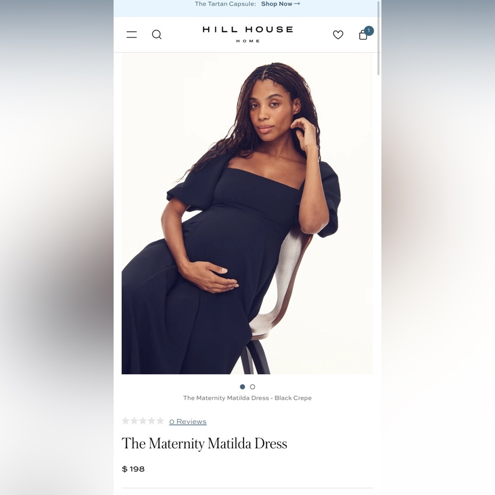 Hill House Black Maternity Midi Dress